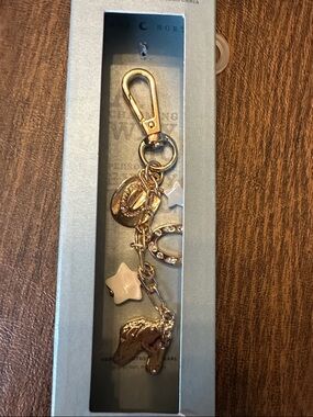 NIB Luna Norte Gold w/rhinestones & mother of pearl Horse Charm for Backpack